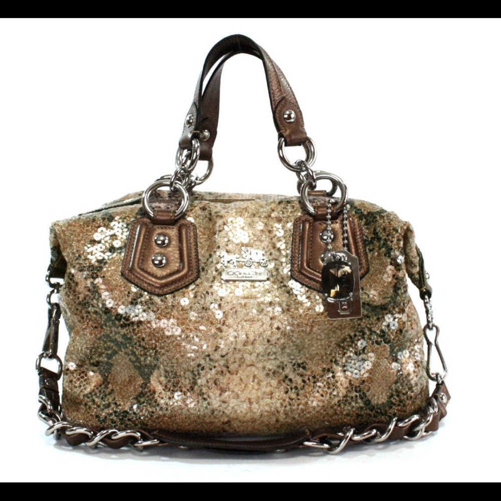 100% Authentic Coach Madison Python Print Sequins… - image 2